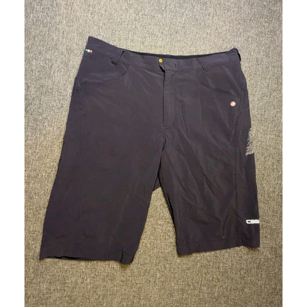 Castelli Mens Cycling Chino Shorts Size Medium / 32 Waist Black Red Logo